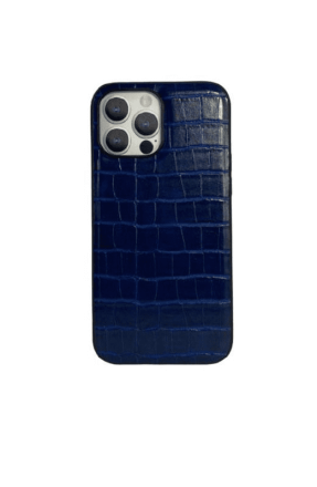  Накладка для i-Phone 13 Pro Max Keephone Croco под кожу синий