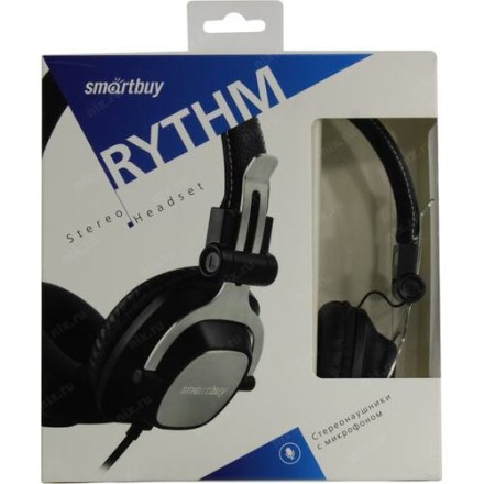  Стереонаушники полноразмерные Smartbuy Rhythm с микрофоном черные (SBH-8010)