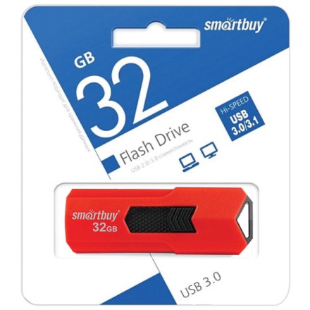  3.0 USB флеш накопитель Smartbuy 32GB STREAM Red (SB32GBST-R3)