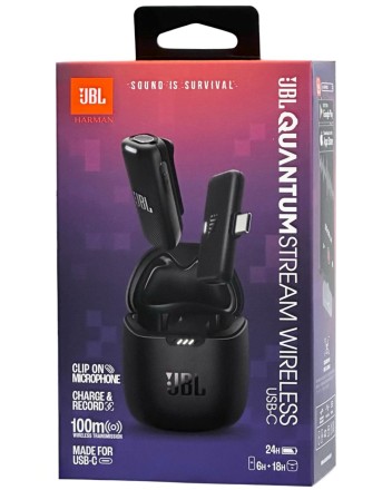  Микрофон беспроводной JBL Quantum Stream Wireless USB-C 24h/100м черный