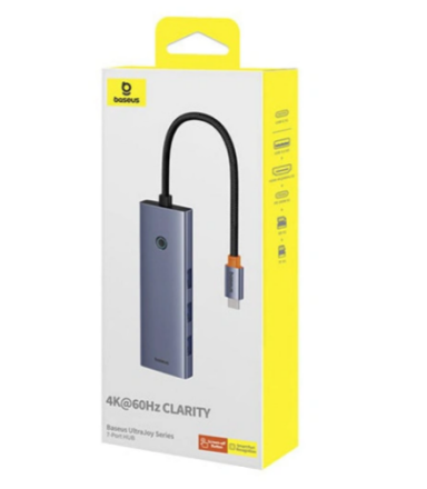  USB-C хаб Baseus UltraJoy Series 7в1 3USB/HDMI/USB-C/SD (B00052803811-00) серый