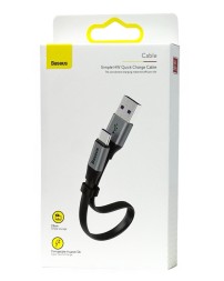Usb Кабель-зарядка TYPE-C Baseus Simple HW Quick Charge 23см (CATMBJ-BG1) серо-черный