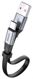 Usb Кабель-зарядка TYPE-C Baseus Simple HW Quick Charge 23см (CATMBJ-BG1) серо-черный