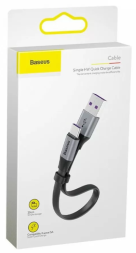 Usb Кабель-зарядка TYPE-C Baseus Simple HW Quick Charge 23см (CATMBJ-BG1) серо-черный