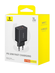 Сетевое зар. устр. Baseus Cube Fast Charger 1USB/1C 20W P10111403113-00 черное