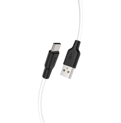 Usb Кабель-зарядка Type-C Hoco X21 Plus 3A 2м мягкий силиконовый белый