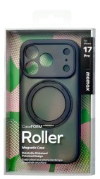 Накладка для i-Phone 17 Pro Momax Roller Magsafe с подставкой черный