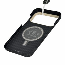 Накладка для i-Phone 17 Pro Max Airity Aramid Fiber Bamboo Shadow Fog Magsafe черный