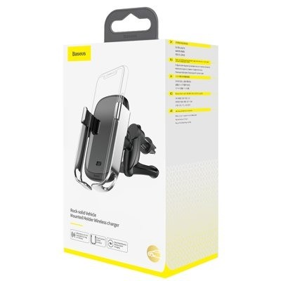  Держатель c беспроводной зарядкой Baseus Rock-solid Electric Holder (WXHW01-0S) серебристый