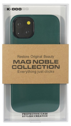 Накладка для i-Phone 13 K-Doo Mag Noble кожаная зелёная