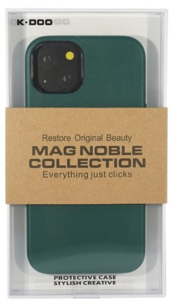  Накладка для i-Phone 13 K-Doo Mag Noble кожаная зелёная