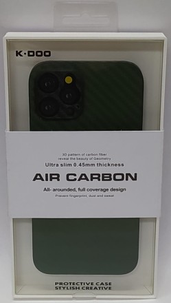  Накладка для i-Phone 12 Pro 6.1&quot; K-Doo Air Carbon пластик зеленая