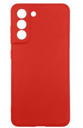  Накладка для Samsung Galaxy S21FE Silicone cover без логотипа красная