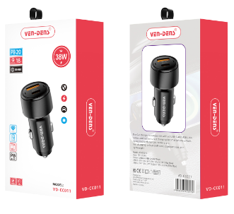  Автомобильное заряд. устр. Ven-Dens CC011 USB/USB-C 18W/20W черное
