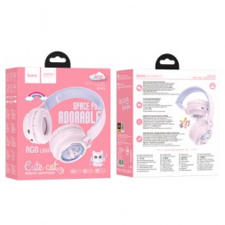Стереонаушники Bluetooth Полноразмерные Hoco W50 розовые