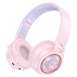 Стереонаушники Bluetooth Полноразмерные Hoco W50 розовые