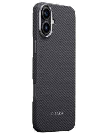  Накладка для i-Phone 16 6.1&quot; Pitaka Ultra Slim case черно-серая