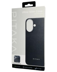 Накладка для i-Phone 16 6.1&quot; Pitaka Ultra Slim case черно-серая