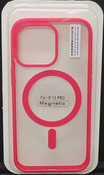 Накладка для i-Phone 13 Pro 6.1&quot; Magsafe силикон прозрачный бока красные