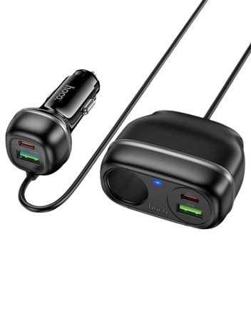  Автомобильное заряд. устр. Hoco Z59A 240w 2USB/2T-C/1-12V чёрный