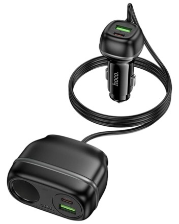  Автомобильное заряд. устр. Hoco Z59A 240w 2USB/2T-C/1-12V чёрный
