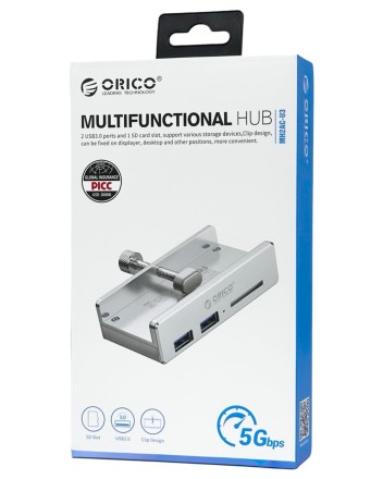  USB-хаб Orico MH2AC 2xUSB3.0/SD серебристый