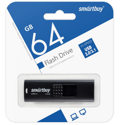  3.1 USB флеш накопитель SmartBuy 64GB Fashion (SB064GB3FSK) черный