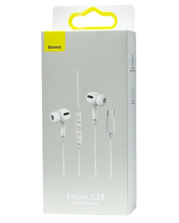  Стереонаушники с микрофоном Baseus Encok C18 NGCR030102 Type-C белые