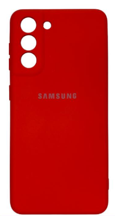  Накладка для Samsung Galaxy S21 Silicone cover без логотипа красная