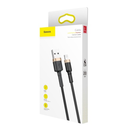  Usb Кабель-зарядка Lightning Baseus Cafule 2м CALKLF-CV1 Чёрный &amp; Золото