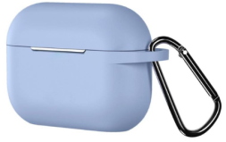 Силиконовый чехол для AirPods Pro 2 c карабином голубой