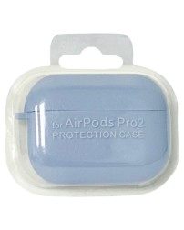 Силиконовый чехол для AirPods Pro 2 c карабином голубой