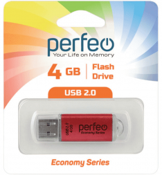 USB флеш накопитель Perfeo 4GB E01 Red economy series