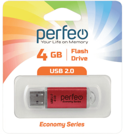  USB флеш накопитель Perfeo 4GB E01 Red economy series