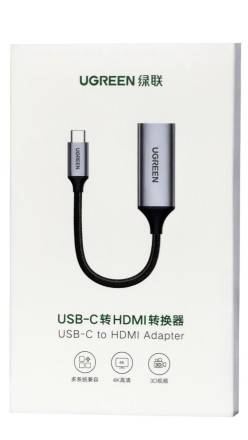  OTG Ugreen CM297 USB-C (папа) на HDMI (мама) серый