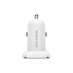 Автомобильное заряд. устр. Borofone BZ12 с шнуром Lightning 2USB 2.4A белое