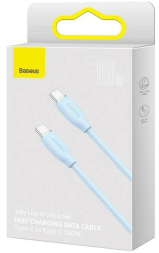 Кабель-зарядка Type-C на Type-C Baseus Jelly Liquid Silica Gel 100W 2м (CAGD030103) синий