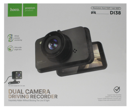  Автомобильный видеорегистратор Hoco DI38 черный