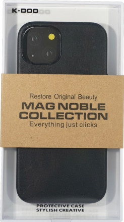 Накладка для i-Phone 13 K-Doo Mag Noble кожаная чёрная
