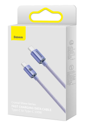 Кабель-зарядка Type-C на Type-C Baseus Crystal Shine Series 100W 1.2м (CAJY000605) фиолетовый