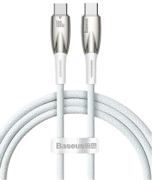 Кабель-зарядка Baseus Type-C на Type-C Glimmer Series 100W 1м CADH000702 белый