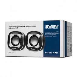 Sven 170 акустическая система 2.0, мощность 2х2,5 Вт(RMS), USB, черно-белая