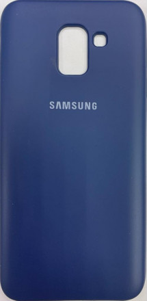 Накладка для Samsung Galaxy J6 plus 2018 Silicone cover темно-синяя