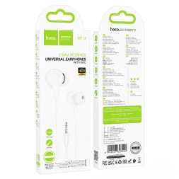 Стереонаушники Hoco M114 с микрофоном белые