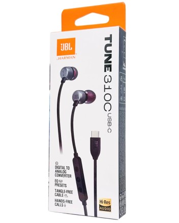  Наушники с микрофоном JBL T310C Type-C черные