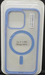 Накладка для i-Phone 13 Pro 6.1&quot; Magsafe силикон прозрачный бока лиловые