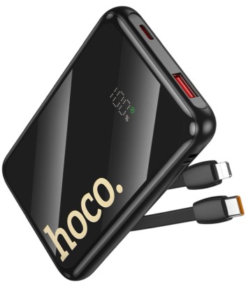  Powerbank Hoco Q37 10000mAh 22.5W+PD20W 1USB/1C с проводом Type-C/Lightning черный