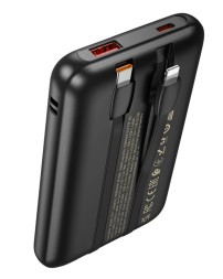 Powerbank Hoco Q37 10000mAh 22.5W+PD20W 1USB/1C с проводом Type-C/Lightning черный