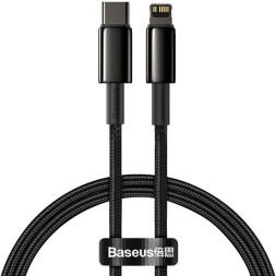 Кабель-зарядка Type-C на Lightning Baseus Tungsten Gold 20W 1м CATLWJ-01 чёрный