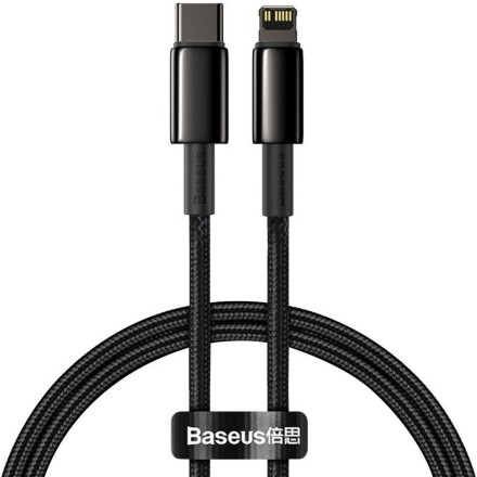  Кабель-зарядка Type-C на Lightning Baseus Tungsten Gold 20W 1м CATLWJ-01 чёрный